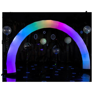 イベント広告用のRGBLEDライト付きの充電式白色アウトドアアーチ 充電式ライト レインボーLEDアーチ